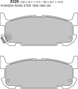 Mazda MX5 NBFL 1.8 SVT Sport PBS ProTrack pads (Rear)