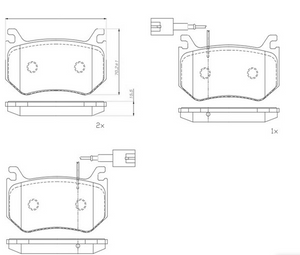 Brembo pads for Alfa Romeo 4 pot rear calipers