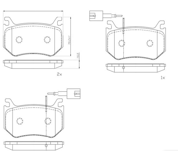 Brembo pads for Alfa Romeo 4 pot rear calipers