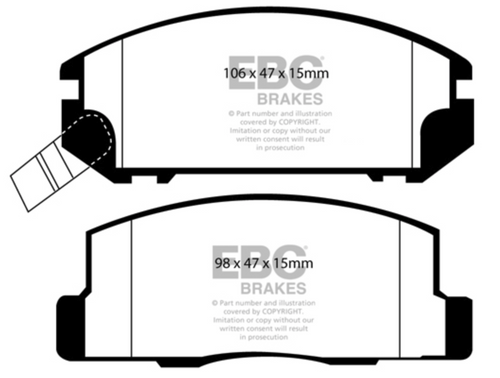 EBC Yellowstuff pads for Toyota MR2 Roadster (Mk3) Rear