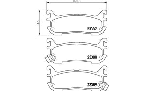 Mintex pads for Mazda MX5 Mk1/2 1.8 rear calipers